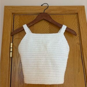 Handmade White Crochet Women Top